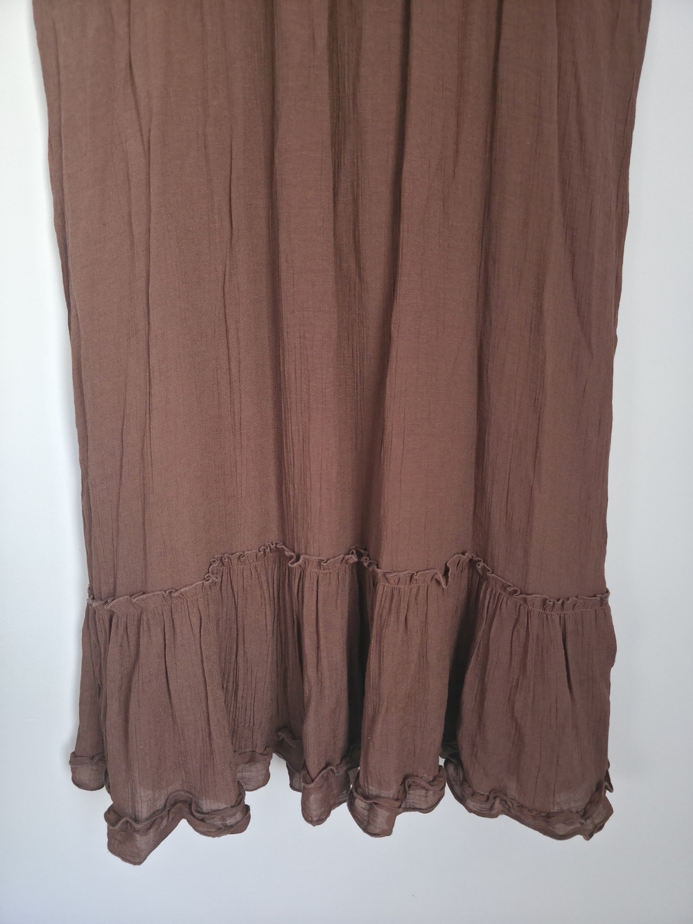 Signature Robbie Bee Brown Dress XL Sleeveless Flowy Ruffle Hem - Picture 6 of 12